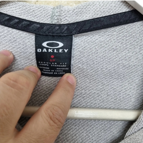 Oakley Hoodie Mens Medium Grey Full Zip Cotton Jersey - Picture 4 of 11